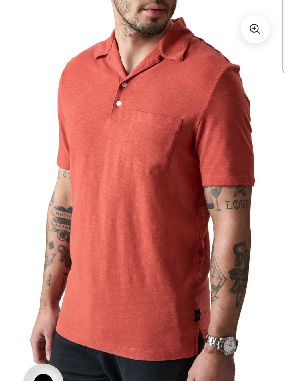 Banana Republic Men’s Pocket Polo Performance Pique Polo BR+ Size L Orange Pink